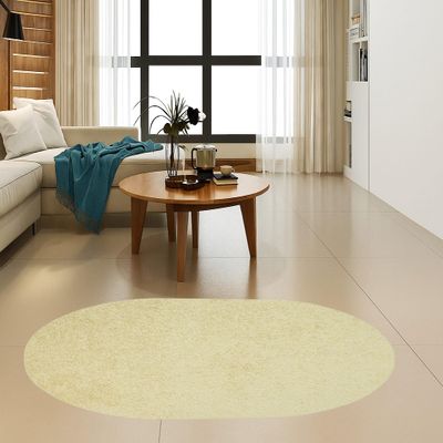 Furnish my Place Modern Plush Solid Yellow Color Rug, Indoor/Outdoor Mat, Area Rugs Great for Kids, Pets, Event, Living Room, Made in USA, 1.5' x 2.25' Oval - Set of 3