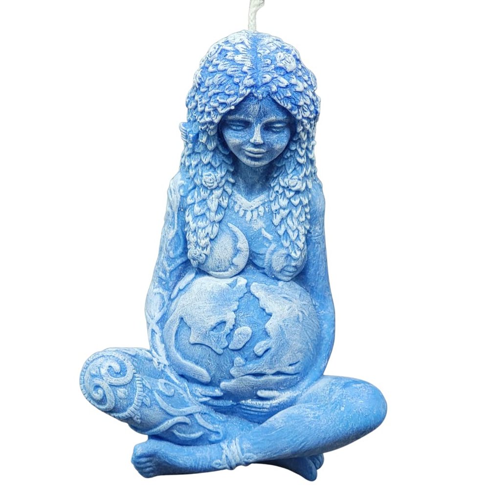 Goddess Gaia Candle, Mother Earth Candle, Large Gaia Candle, Gaia Candle, Goddess Candle, Witchy Decor, Altar Candle (Blue)