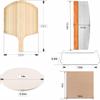 5 PCS Round Pizza Stone Set, 13" Pizza Stone for Oven and Grill with Pizza Peel(OAK),Serving Rack, Pizza Cutter & 10pcs Cooking Paper for Free, Baking Stone for Pizza, Bread view 2