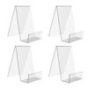 Zerodeko 4pcs Acrylic Book Display Rack Transparent Easel Stand for Pictures Artworks and Books Modern Desktop Organizer for Home and Business Use view 1
