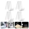 Zerodeko 4pcs Acrylic Book Display Rack Transparent Easel Stand for Pictures Artworks and Books Modern Desktop Organizer for Home and Business Use view 4
