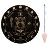 AHANDMAKER 7.8" Witch Pendulum Board, Wooden Dowsing Planchette with Rose Quartz Crystal Dowsing Pendulums Witchcraft Divination Tools for Spirit Altar Decoration - Triple Goddess view 1