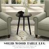 HLR Side Table Round, Small Wood End Table for Living Room, Bedroom and Small Spaces, Modern Nightstand Bedside Table with Easy Assembly Black Legs, Black Top view 3