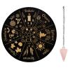 AHANDMAKER 7.8" Witch Star Pendulum Board, Wooden Dowsing Planchette with Rose Quartz Crystal Dowsing Pendulums Witchcraft Divination Tools for Spirit Altar Decoration - Wheel of The Year view 1