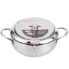 GOWENIC Stainless Steel Deep Fryer Pot Japanese Frying Pot with Thermometer Lid for Kitchen Fries,Fish and Shrimp(Large 24cm) view 1