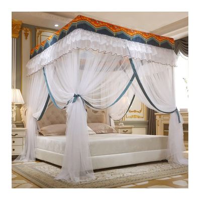 Bed Canopy Mosquito Net, Princess Room 4 Corner Post Bunk Bed Curtain with Stand, Twin Queen King Bedroom Decor (Color : A, Size : 120X200cm/47X79inch)