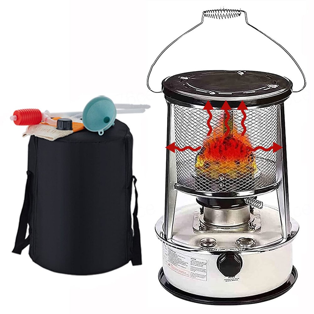 Xrdbfd Portable Kerosene Stove Heater, Kerosene Stove Burner, Windproof Oil Paraffin Heater, Kerosene Stove for Outdoor Camping, Cooking, Tent Heating,6Lwhite