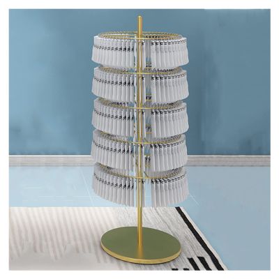 WIGING Underwear Display Stand, Iron Round 5 Layers Lingerie Store Shelf Display Rack, Floor Stand Rotatable Hanging Storage Rack for Shorts/Socks/Swimsuit (Color : Gold)