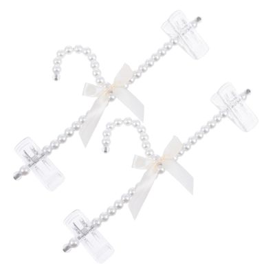PRETYZOOM 2Pcs Creative Pearl Bow Clothes Hangers Pants Rack for Closet Organization Elegant Clothes Drying Rack for Suits Dresses and Skirts Home and Shops