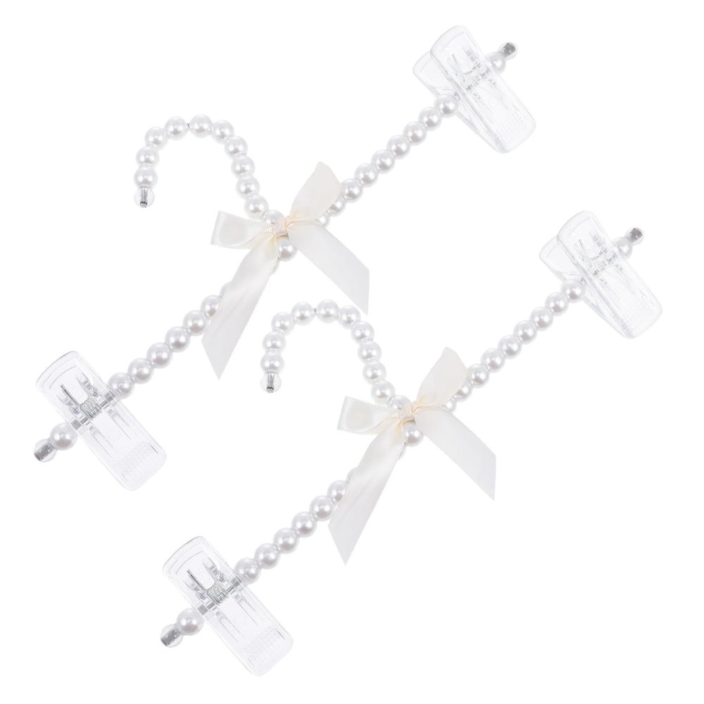 PRETYZOOM 2Pcs Creative Pearl Bow Clothes Hangers Pants Rack for Closet Organization Elegant Clothes Drying Rack for Suits Dresses and Skirts Home and Shops