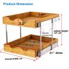 DINDON 2 Tier Pull Out Cabinet Organizer (14" W x 21" D) Double Tier Slide Out Wood Drawer Under Cabinet Storage And Organization view 2