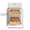 DINDON 2 Tier Pull Out Cabinet Organizer (14" W x 21" D) Double Tier Slide Out Wood Drawer Under Cabinet Storage And Organization view 3