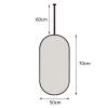 Antourlamm Ceiling Hanging Black Metal Frame Mirror, Classic Oval Design with Boom | Bedroom Living Room Floating Decorative Mirror Bathroom HD Shaving Mirrors (Size : 50cmx70cm) view 2