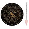 AHANDMAKER 7.8" Witch Pendulum Board, Wooden Dowsing Planchette with Rose Quartz Crystal Dowsing Pendulums Witchcraft Divination Tools for Spirit Altar Decoration - Night Crow view 1