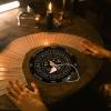 AHANDMAKER 7.8" Witch Pendulum Board, Wooden Dowsing Planchette with Rose Quartz Crystal Dowsing Pendulums Witchcraft Divination Tools for Spirit Altar Decoration - Night Crow view 4