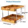 DINDON 2 Tier Pull Out Cabinet Organizer (20" W x 21" D) Wood And Metal Double Tier Slide Out Wood Drawer Under Cabinet Storage Organization view 2