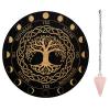 AHANDMAKER 7.8" Witch Star Pendulum Board, Wooden Dowsing Planchette with Rose Quartz Crystal Dowsing Pendulums Witchcraft Divination Tools for Spirit Altar Decoration - Tree of Life view 1