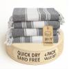 LANE LINEN Beach Towels 4 Pack Oversized - Turkish Towel Set, Pre-Washed Oversized Beach Towel, Quick Dry Beach Towels for Travel, Large Pool Towels, 39"x71" - Smoky Black view 1