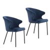 LyuHome Velvet Dining Chairs Set of 2, Kitchen Modern Dining Chairs, Upholstered Side Chair with Stable Metal Legs for Dining Room Kitchen Vanity Beauty Room (Blue, 2 PCS) view 1