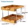 DINDON 2 Tier Pull Out Cabinet Organizer (17" W x 21" D) Wood And Metal Double Tier Slide Out Wood Drawer Under Cabinet Storage And Organization view 2