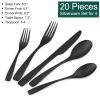 40 Piece Silverware Set, Bettlife Matte Black Silverware Set for 8, Stainless Steel Flatware, Utensil Sets Cutlery Set for New Apartment, Minimalist, Dishwasher Safe view 2