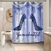 NTETSN High Heels Shower Curtain 3D Printed Diamond Blue Twinkle Drips (No Glitter) Bath Curtain Glam Woman Girl Bathroom Dcor 72x72 Inch Polyester Fabric Bathroom Curtain with 12 Hooks YLZYNT311 view 4