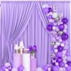 20 ft x 10 ft Wrinkle Free Lavender Backdrop Curtain for Parties, Polyester Light Purple Photo Backdrop Drapes 4 Panels 5x10ft for Baby Shower Photoshoot Wedding Birthday Party Photography Curtains view 1