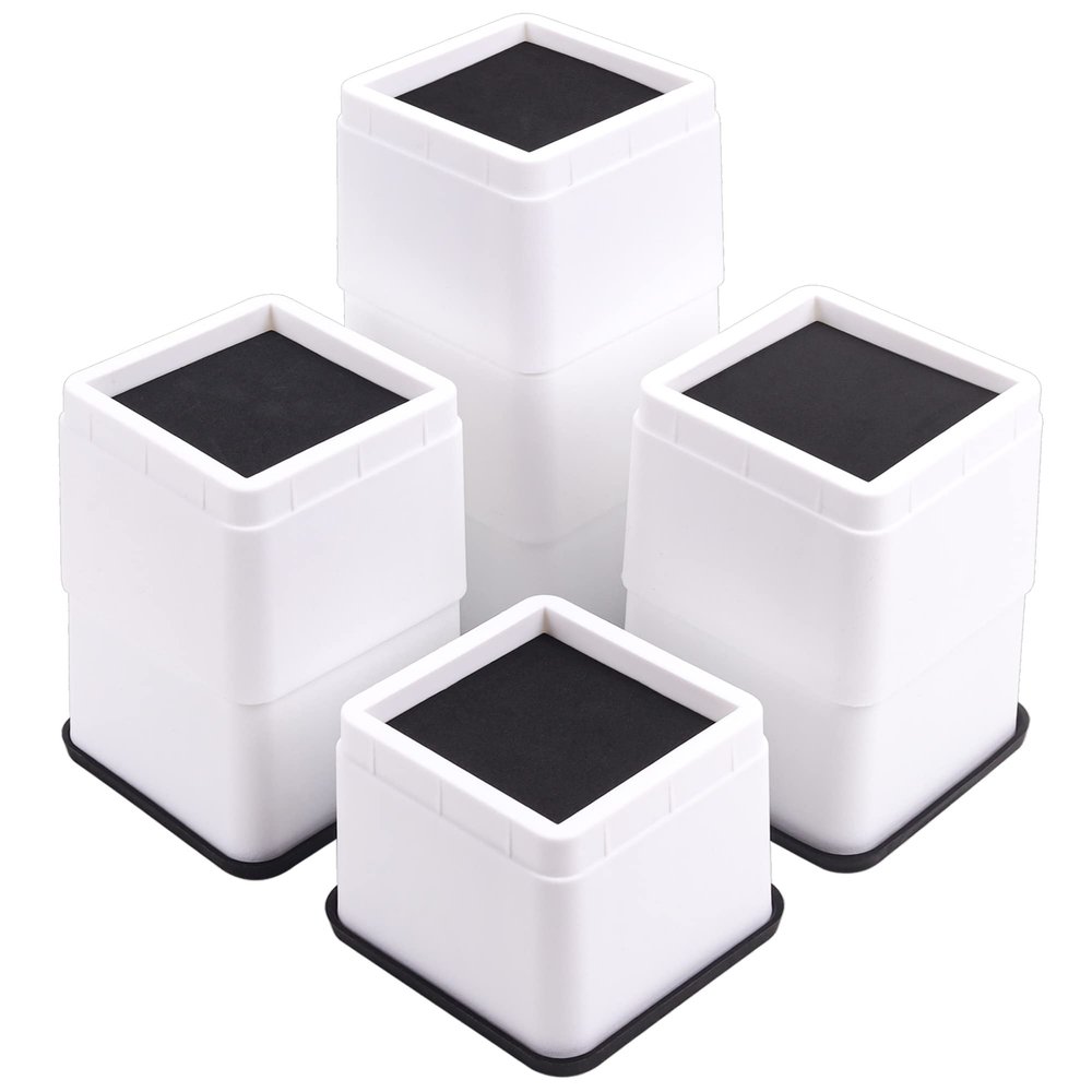BTSD-home Bed Risers 3 or 6 Inch Heavy Duty Stackable Furniture Risers for Sofas Table Couch Chair Bed Raisers Set of 8 White