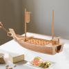 27.6in Bamboo Sushi Boat Serving Tray, Sushi Plate for Restaurant Plates Commercial, Extra Large Sushi Plates Sushi Boat Sashimi Serving Platter for Restaurant or Catering Service, 27.6 * 9.4in view 4