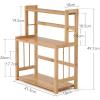 GUODDM Solid Wood Desktop Bookshelf - 3 Tier Kitchen Condiment Rack, Cosmetic Storage Rack, Living Room Display Stand, Desk Desktop Simple Bookshelf, Easy to Assemble view 2