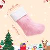 Amidaky Christmas Stockings Personalized Pink and White Fur 6 Pack Large Customized Xmas Stocking for Family Party Decoration view 4