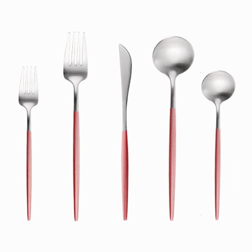 Pink Silverware Set 30 Piece Flatware Sets for 6 Durable 18/10 Stainless Steel Cutlery Utensils Set for Home Kitchen Wedding Restaurant Delicate Knifes Forks and Spoons Tableware Set
