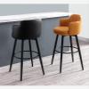 26 Inch High Barstools Swivel Bar Stools Set of 3 with Low Back Kitchen Island Bar Chair, Counter Height with Arms, Nappa Leather Pedal Chrome Upholstered Seat, for Bars, Breakfast, Lounge, Pubs view 4