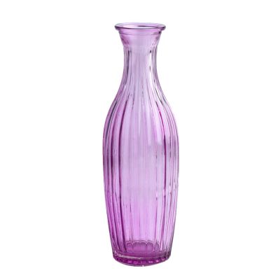 KAKSTAK Clear Vases, Colored Glass Vases Tabletop Vases Flower Vase for Hydroponics, Decorative Vases for Home Kitchen Table, Windowsill(Size:22.5CM,Color:Purple)