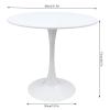 KPfaster 31.5" Small Round Dining Table, MDF White Tulip Table Top Furniture Kitchen Home Pedestal Coffee Table Mid Century Dining Table Self-Assembly view 2