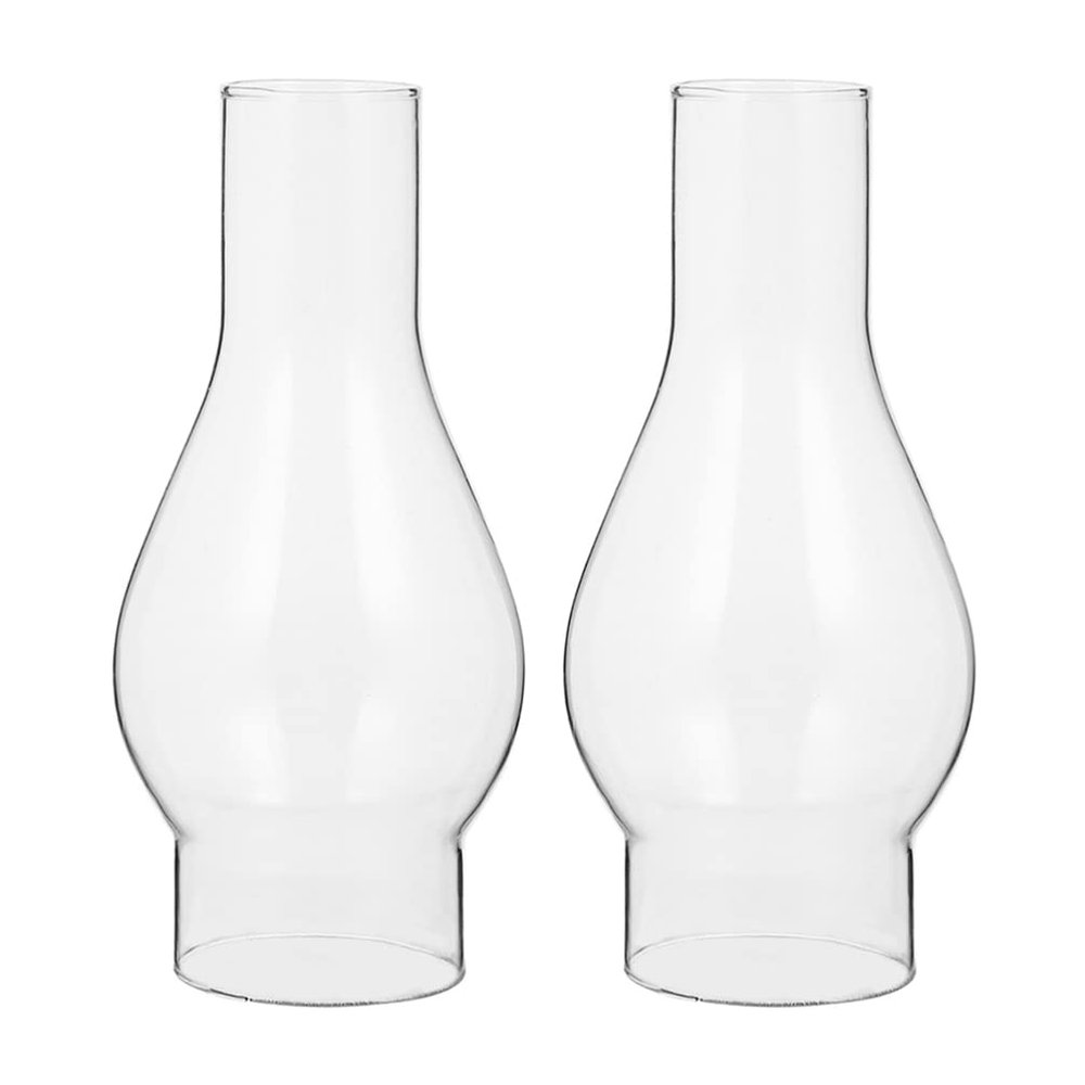 STOBOK Oil Lamp Globe Replacement 2Pcs Oil Lamp Chimney Clear Clear Glass Chimney Lamp Shade Handblown Kerosene Lamp Shade Replacement for Vintage Oil Kerosene Lamps Oil Lamp Chimney
