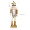 INOOMP Wooden Christmas Nutcracker Decorations: Golden King Nutcracker Figures DIY Soldier Puppet Toys Wooden Nutcracker Xmas Table Fireplace Shelf Centerpiece New Year Decorations view 2
