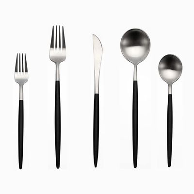 Black Silverware Set 30 Piece Flatware Sets for 6 Durable 18/10 Stainless Steel Cutlery Utensils Set for Home Kitchen Wedding Restaurant Delicate Knifes Forks and Spoons Tableware Set