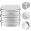 Cabilock 3pcs Rectangular Aluminum Soap Box, 150ml Silver Travel Case view 3