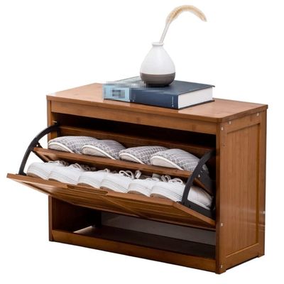 GHQYP Free Standing Shoe Rack Bamboo Freestanding Shoe Rack Bench with 2 Tier Pull Down Shoe Storage Cabinet Shoe Organizer for Entryway Hallway and Closet Shoe Storage Organizer