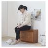 GHQYP Free Standing Shoe Rack Bamboo Freestanding Shoe Rack Bench with 2 Tier Pull Down Shoe Storage Cabinet Shoe Organizer for Entryway Hallway and Closet Shoe Storage Organizer view 2