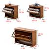 GHQYP Free Standing Shoe Rack Bamboo Freestanding Shoe Rack Bench with 2 Tier Pull Down Shoe Storage Cabinet Shoe Organizer for Entryway Hallway and Closet Shoe Storage Organizer view 3