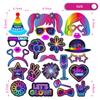 25pcs Glow Neon Photo Booth Props with Stick, Photo Props for Birthday Let's Glow Themed Neon Glow in The Dark Disco Black Light Party Decoration Supplies view 4