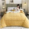 ZTGL Quilt, Super Warm Lamb Quilt Winter, Cashmere Quilt, Heavy Blankets, Double-Sided Plush Velvet Comforter Core Down Duvet for Autumn and Winter,Yellow,220x240cm/5kg view 2