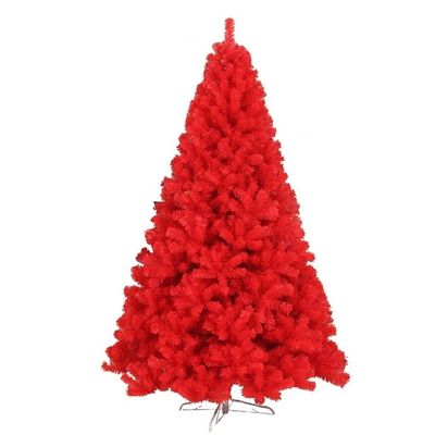 Red Artificial Christmas Tree Decorations 120/150/180/210/240cm with Metal Stand for Indoor and Outdoor Xmas Home Office Party Decoration (Color : Red, Size : 150cm(59inches))