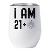 22 Birthday Tumbler 12oz With Lid Gift For Women, Men - 21 Plus One Middle Finger Vintage Wine Glass Mug - 22th Bday Coffe Cup Stainless Steel - I Turn 22 Year Old Retro Style Tumblers Chritmas view 1