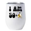 51 Birthday Tumbler 12oz With Lid Gift For Women - 50 Plus One Cat Middle Finger Funny Wine Glass Mug - 51th Bday Coffe Cup Stainless Steel - I Turn 51 Year Old Cute Cats Lover Tumblers Chritmas view 1