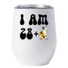 29 Birthday Tumbler 12oz With Lid Gift For Women - 28 Plus One Cat Middle Finger Funny Wine Glass Mug - 29th Bday Coffe Cup Stainless Steel - I Turn 29 Year Old Cute Cats Lover Tumblers Chritmas view 1