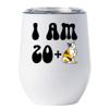 21 Birthday Tumbler 12oz With Lid Gift For Women - 20 Plus One Cat Middle Finger Funny Wine Glass Mug - 21th Bday Coffe Cup Stainless Steel - I Turn 21 Year Old Cute Cats Lover Tumblers Chritmas view 1
