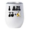 74 Birthday Tumbler 12oz With Lid Gift For Women - 73 Plus One Cat Middle Finger Funny Wine Glass Mug - 74th Bday Coffe Cup Stainless Steel - I Turn 74 Year Old Cute Cats Lover Tumblers Chritmas view 1